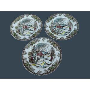 3 Johnson Bros Friendly Village "Sugar Maples" 6 1/8" Bread Plates